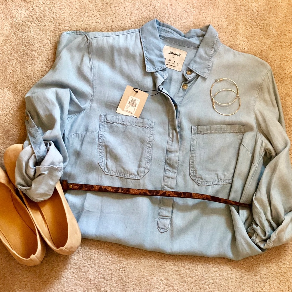 Light Blue Chambray Dress | New with Tags
